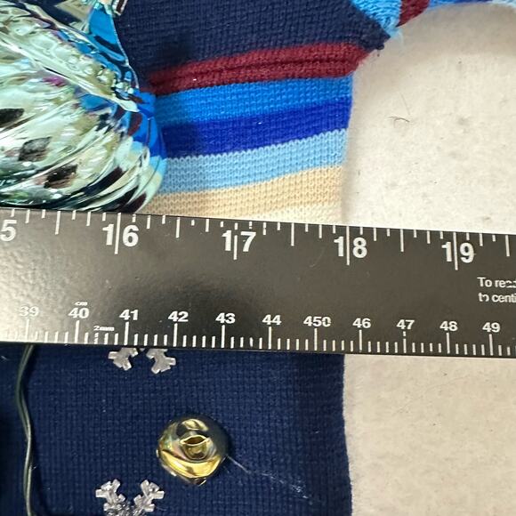 Ugly Christmas Sweater Blue Festive Dinosaur Design - Picture 4 of 5